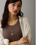 【日本製】幸運吊墜頸鍊 金幣融化幣 封蠟印設計 MLD002