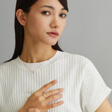 【日本製】 女裝三顆珍珠鏈形戒指 (金色鏈) MLD003