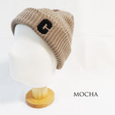 針織帽 字母標誌 人氣的C 針織羅紋帽 / 啡色 STR005