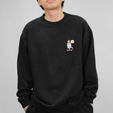 ★超人氣鬍子大叔系列★厚款帶毛圈刺繡鬍子運動衫 /黑色 ZHB002