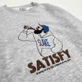 ★觸感絕佳的運動衫★內刷毛大刺繡運動衫 /灰色 ZHB003