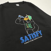 ★觸感絕佳的運動衫★內刷毛大刺繡運動衫 /黑色 ZHB004