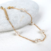 【大熱銷商品】【日本製】 女裝五枚珍珠手鏈 MLD005