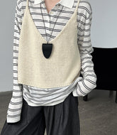 女裝上衣 背心 T恤 V領 4色 韓風 2025夏秋新款 /黃色 SBY002