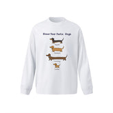 新款圓領帽長袖T 男女皆宜 復古印花/白色 SBY008