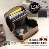 LIZDAYS 真皮迷你銀包 風琴式圓形拉鍊/附卡槽 /深綠色 STY005