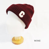 針織帽 字母標誌 人氣的C 針織羅紋帽 / 紅色 STR003