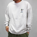 ★超人氣鬍子大叔系列★厚款帶毛圈刺繡鬍子運動衫 /灰色 ZHB001