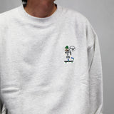 ★超人氣鬍子大叔系列★厚款帶毛圈刺繡鬍子運動衫 /灰色 ZHB001