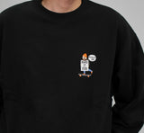 ★超人氣鬍子大叔系列★厚款帶毛圈刺繡鬍子運動衫 /黑色 ZHB002