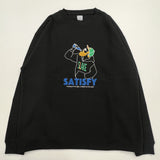 ★觸感絕佳的運動衫★內刷毛大刺繡運動衫 /黑色 ZHB004