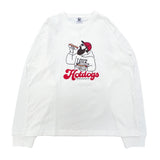 ★正品★ 髭佐賀毛氈刺繡長袖T卹 /白色 ZHB006