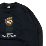 ★人氣角色★ OZZY 抓絨刺繡衛衣 [2025秋冬新品] /黑色 ZHB15