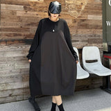 女裝上衣 長款連衣裙 圓領 休閒 長袖 韓風 2025秋季新款 SBY005