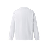 新款圓領帽長袖T 男女皆宜 復古印花/白色 SBY008